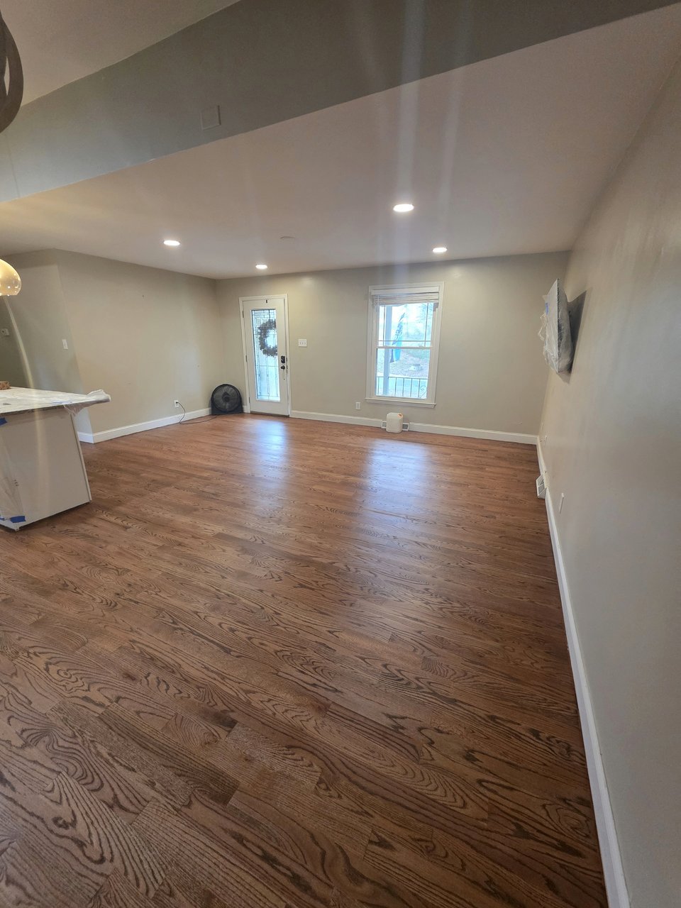 Finished floor across a living area