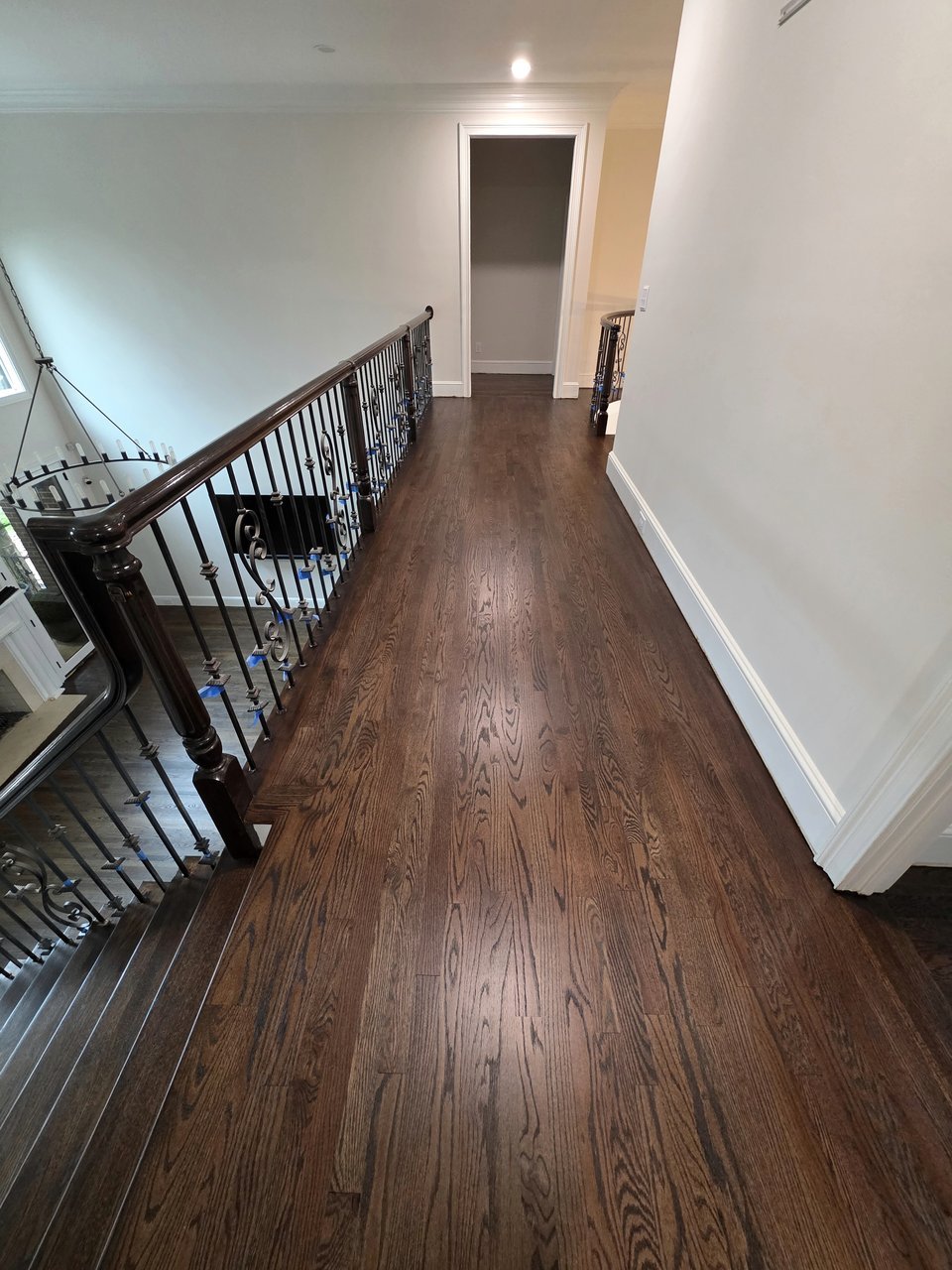 Wood floor along an upstairs landing